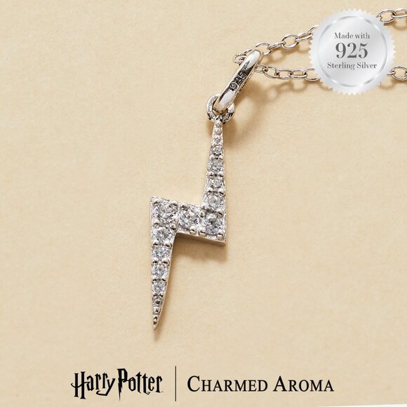Official Harry Potter Lighting Bolt Scar Necklace, 925 Sterling Silver - Picture 1 of 3